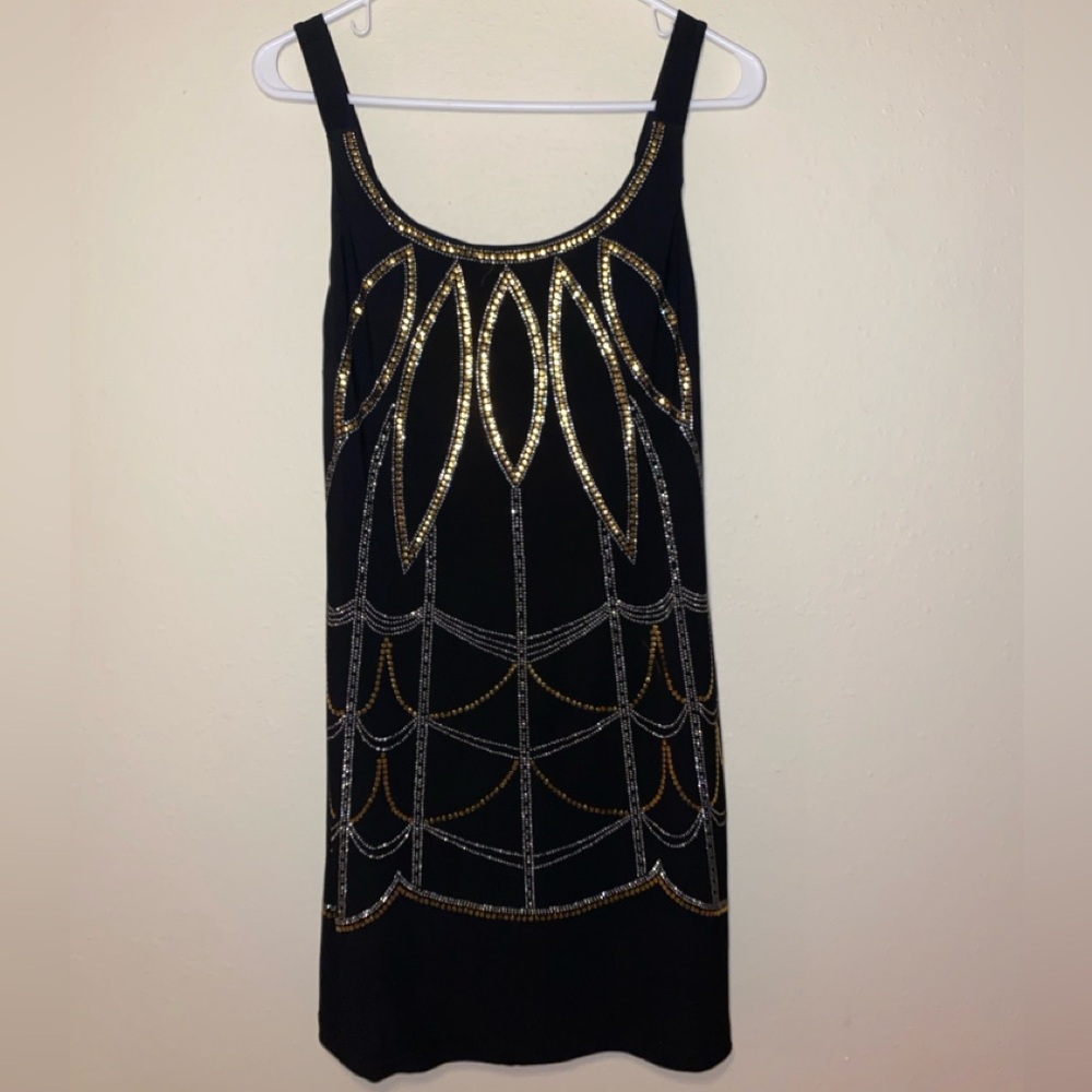 Bisou Bisou Embellished Black Dress y2k Size 8